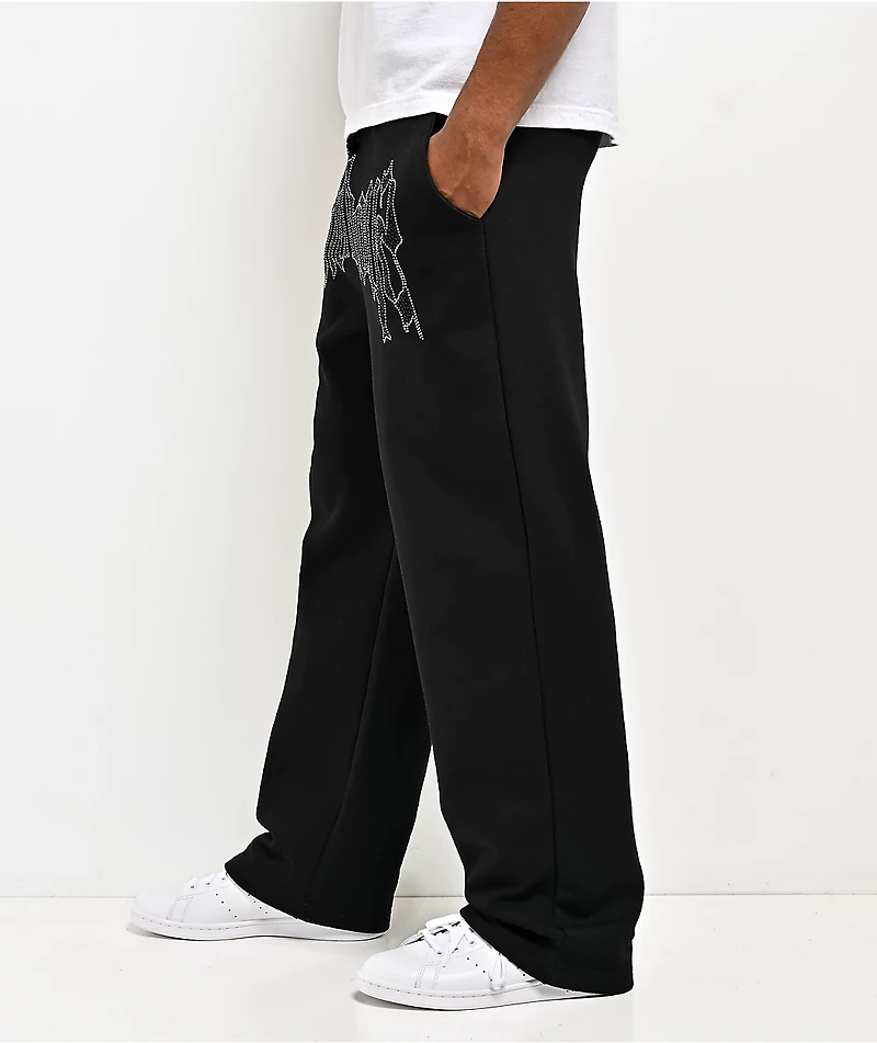 $AD BOYZ by Junior H Rhinestone Black Sweatpants