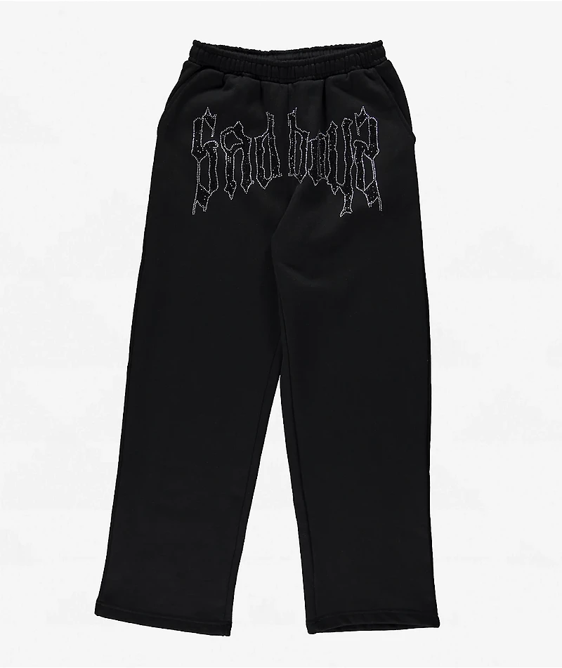 $AD BOYZ by Junior H Rhinestone Black Sweatpants