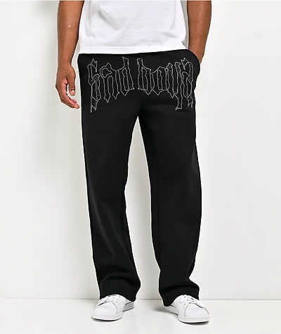 $AD BOYZ by Junior H Rhinestone Black Sweatpants