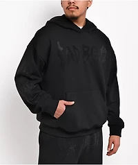 $AD BOYZ by Junior H Rhinestone Flames Black Hoodie