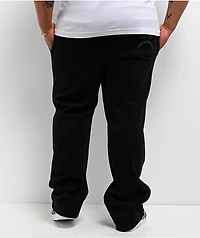 $AD BOYZ by Junior H Rhinestone Flames Black Sweatpants