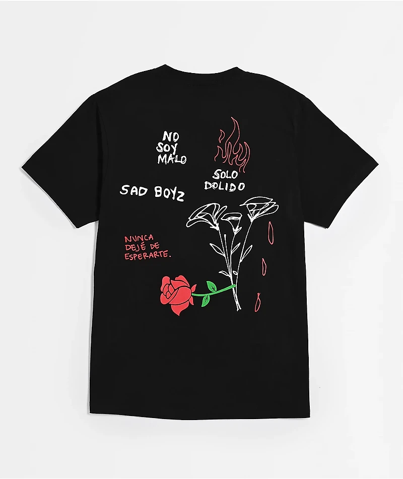 $AD BOYZ by Junior H Roses Black T-Shirt