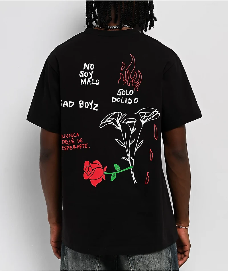 $AD BOYZ by Junior H Roses Black T-Shirt