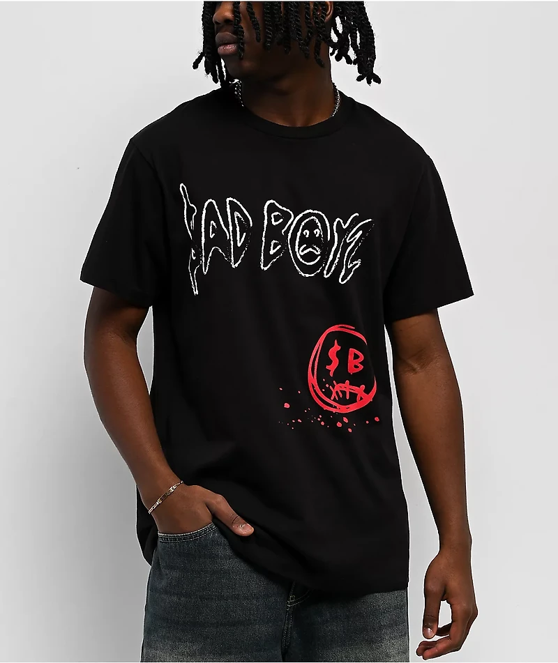 $AD BOYZ by Junior H Roses Black T-Shirt
