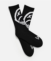 $AD BOYZ by Junior H Sad Face Black Crew Socks