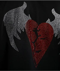 $AD BOYZ by Junior H Sad Wing Rhinestone Black T-Shirt