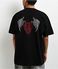 $AD BOYZ by Junior H Sad Wing Rhinestone Black T-Shirt
