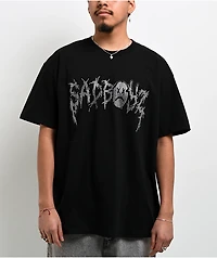 $AD BOYZ by Junior H Sad Wing Rhinestone Black T-Shirt