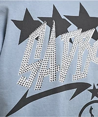 $AD BOYZ by Junior H Stars For Life Rhinestone Pastel Blue T-Shirt