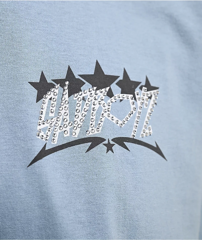 $AD BOYZ by Junior H Stars For Life Rhinestone Pastel Blue T-Shirt