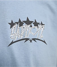 $AD BOYZ by Junior H Stars For Life Rhinestone Pastel Blue T-Shirt