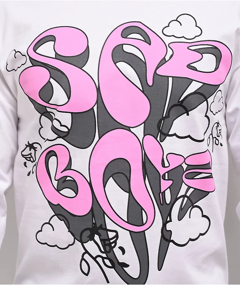 $AD BOYZ by Junior H Trippy Wiggles White Long Sleeve T-Shirt