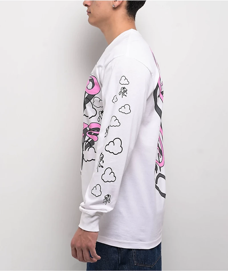 $AD BOYZ by Junior H Trippy Wiggles White Long Sleeve T-Shirt
