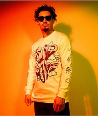 $AD BOYZ by Junior H Trippy Wiggles White Long Sleeve T-Shirt
