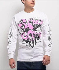 $AD BOYZ by Junior H Trippy Wiggles White Long Sleeve T-Shirt