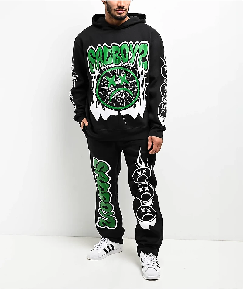 $AD BOYZ by Junior H Web Black Hoodie