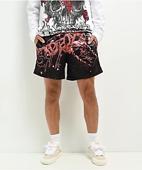 $AD BOYZ by Junior H X Lost Hills Barbed Wire Black Mesh Shorts