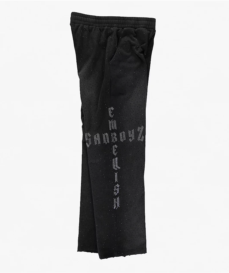 $AD BOYZ by Junior H x Embellish Buss Down Black Wash Sweatpants