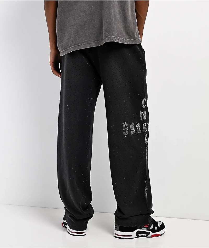 $AD BOYZ by Junior H x Embellish Buss Down Black Wash Sweatpants