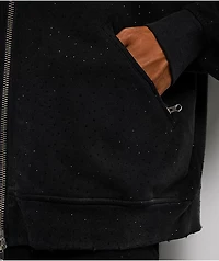 $AD BOYZ by Junior H x Embellish Buss Down Black Wash Zip Hoodie