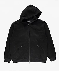 $AD BOYZ by Junior H x Embellish Buss Down Black Wash Zip Hoodie