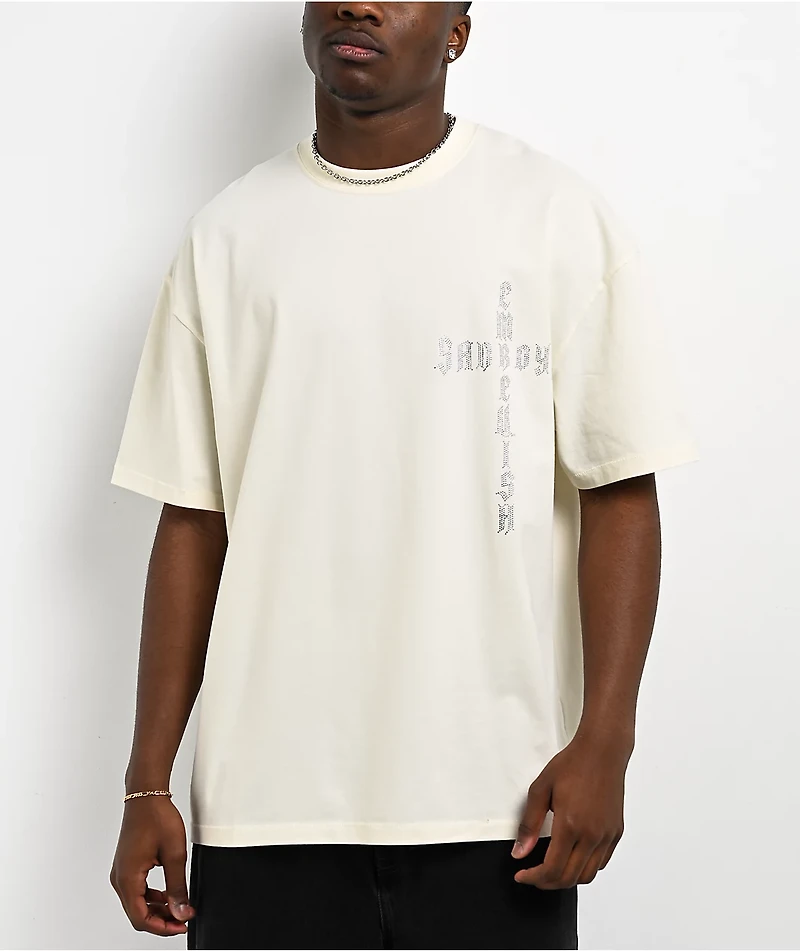 $AD BOYZ by Junior H x Embellish Cross White T-Shirt
