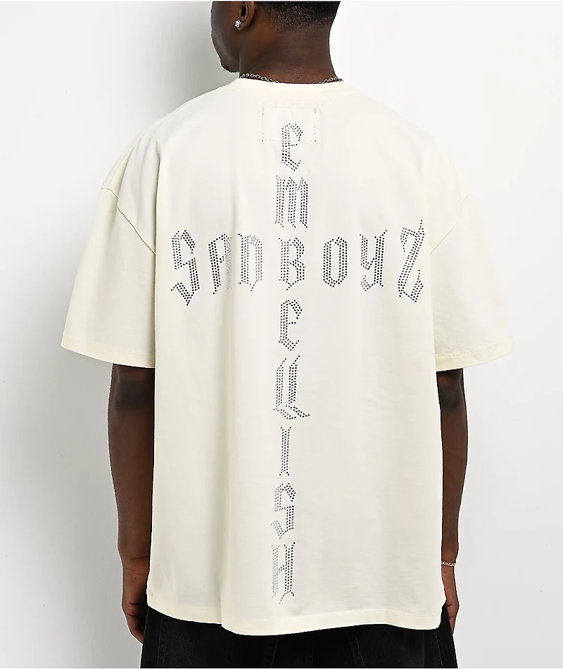 $AD BOYZ by Junior H x Embellish Cross White T-Shirt