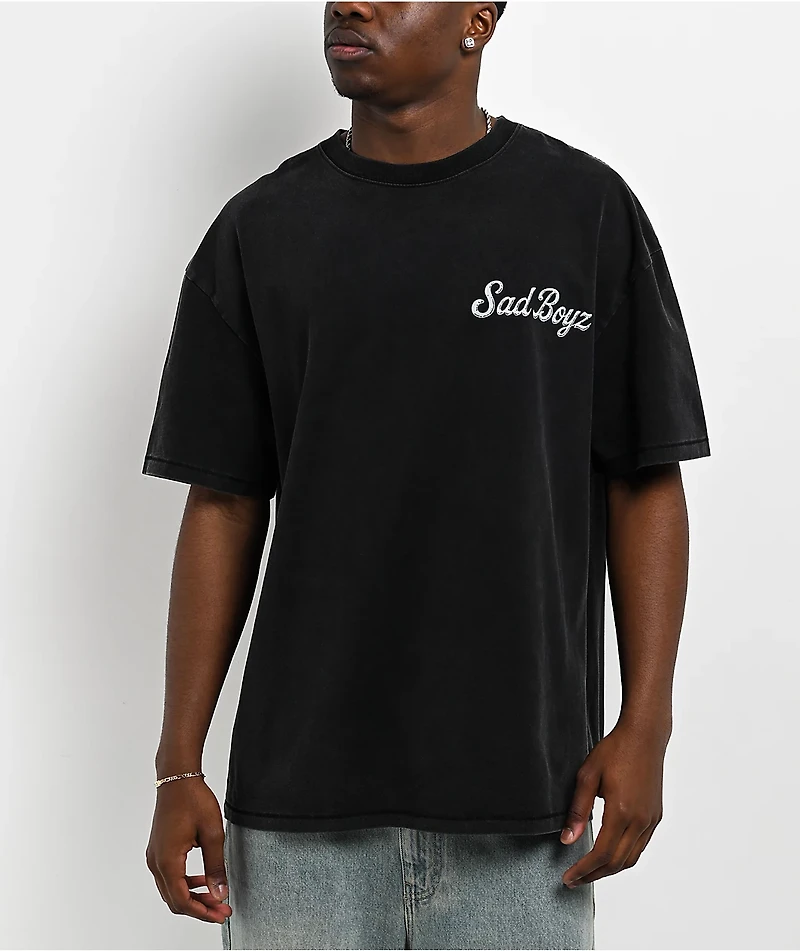 $AD BOYZ by Junior H x Embellish Safety Heart Black Wash T-Shirt