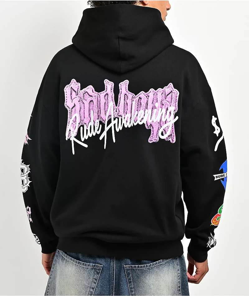 $AD BOYZ by Junior H x RUDE AWAKENINGS Black Zip Hoodie