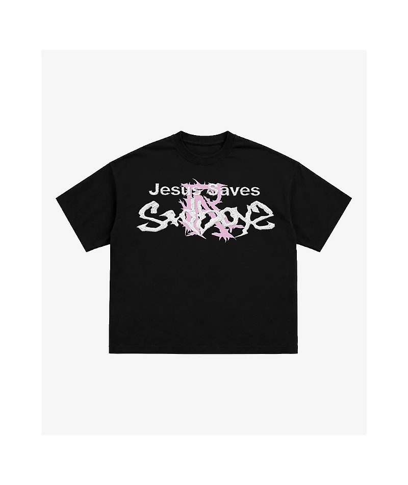 $AD BOYZ by Junior H x RUDE AWAKENINGS Jesus Saves Black T-Shirt