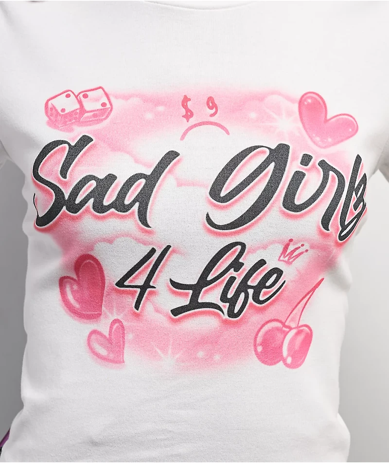 $AD GIRLZ By Junior H 4Life White Crop T-Shirt