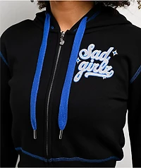 $AD GIRLZ By Junior H Airbrush Black Crop Zip Hoodie