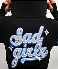 $AD GIRLZ By Junior H Airbrush Black Crop Zip Hoodie