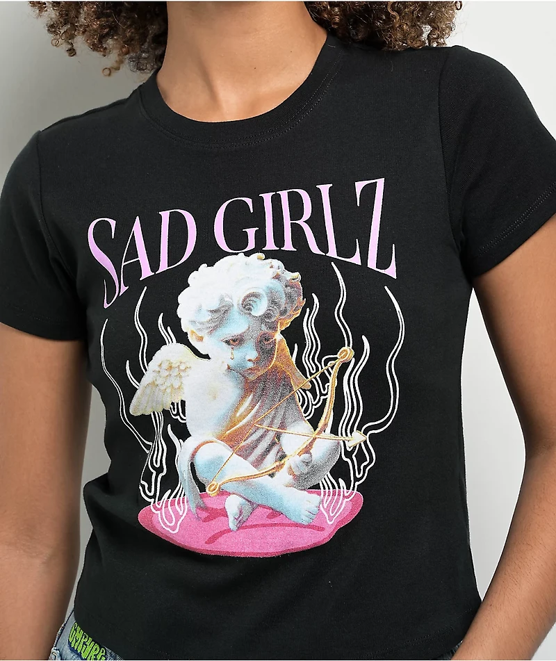 $AD GIRLZ By Junior H Cherub Black Crop T-Shirt