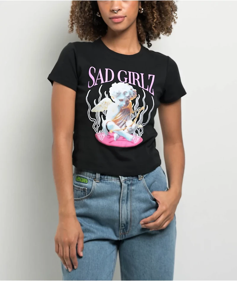 $AD GIRLZ By Junior H Cherub Black Crop T-Shirt