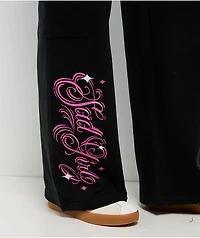 $AD GIRLZ By Junior H Don't Cry Black Cargo Sweatpants