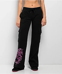 $AD GIRLZ By Junior H Don't Cry Black Cargo Sweatpants