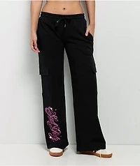 $AD GIRLZ By Junior H Don't Cry Black Cargo Sweatpants