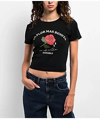 $AD GIRLZ By Junior H Mas Bonita Black Crop T-Shirt