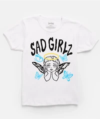 $AD GIRLZ By Junior H Sad Angel White Crop T-Shirt
