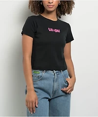 $AD GIRLZ by Junior H Flower Black Crop T-Shirt