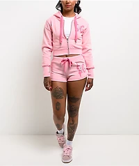 $AD GIRlZ BY Junior H Rhinestone Logo Pink Zip Hoodie