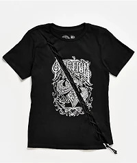 Affliction Legacy Black Lace Front Black T-Shirt