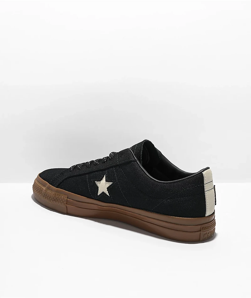 Converse One Star Pro Black & Gum Cordura Skate Shoes