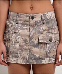 Ninth Hall Blair Green Camo Cargo Mini Skirt