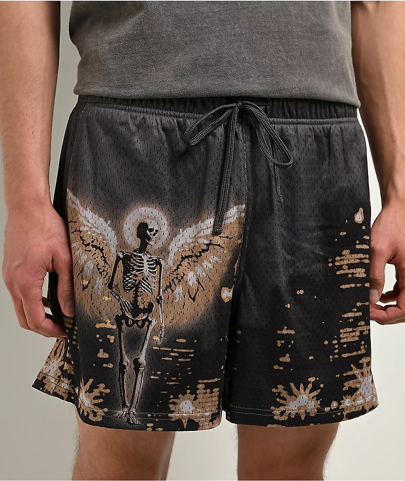 Ninth Hall City Skyline Black Mesh Shorts