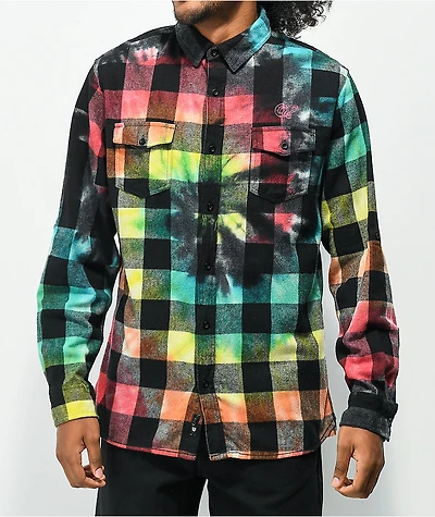 Odd Future Tie Dye Woven Flannel