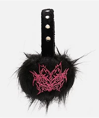 Vitriol Embroidered Black Faux Fur Ear Muffs