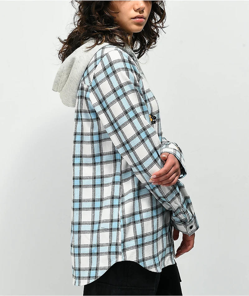 Your Highness Sativa Blue Hooded Flannel Shirt