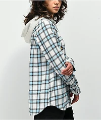 Your Highness Sativa Blue Hooded Flannel Shirt